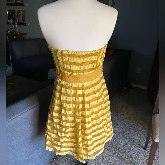 Mustard & Gold Striped The Limited Strapless Dress - Picture 2 of 3